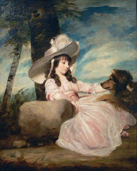 Sir Joshua Reynolds Portrait of Miss Anna Ward with Her Dog china oil painting image